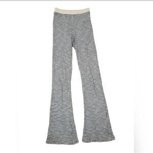 Zara Textured Flare Pants Womens Small Multicolor Knit Elastic Waist Casual Wear